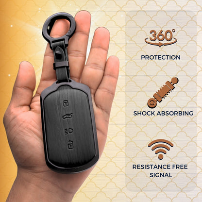 Tata Noir Wood Car Key Cover with Keychain (Type M8)