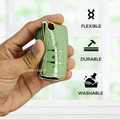 Skoda/ Volkswagen Gold Line TPU Key Cover with Keychain