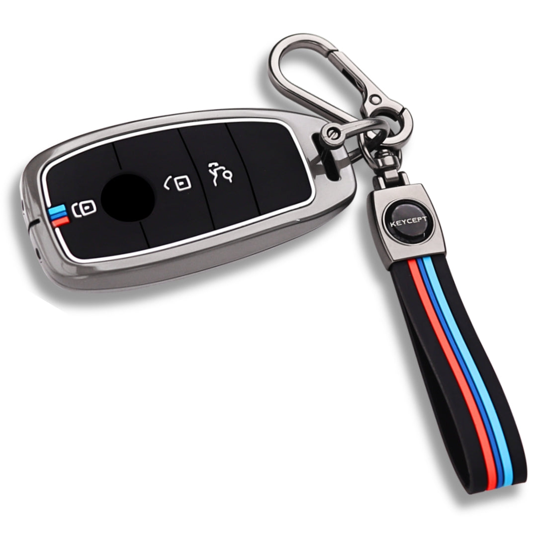 Mercedes Benz Metal Alloy Key Cover with Keychain (Type M2)