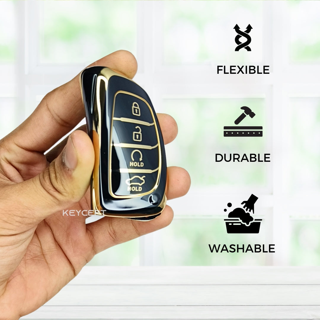 alcazar creta 4b smart tpu black key car accessories keychain