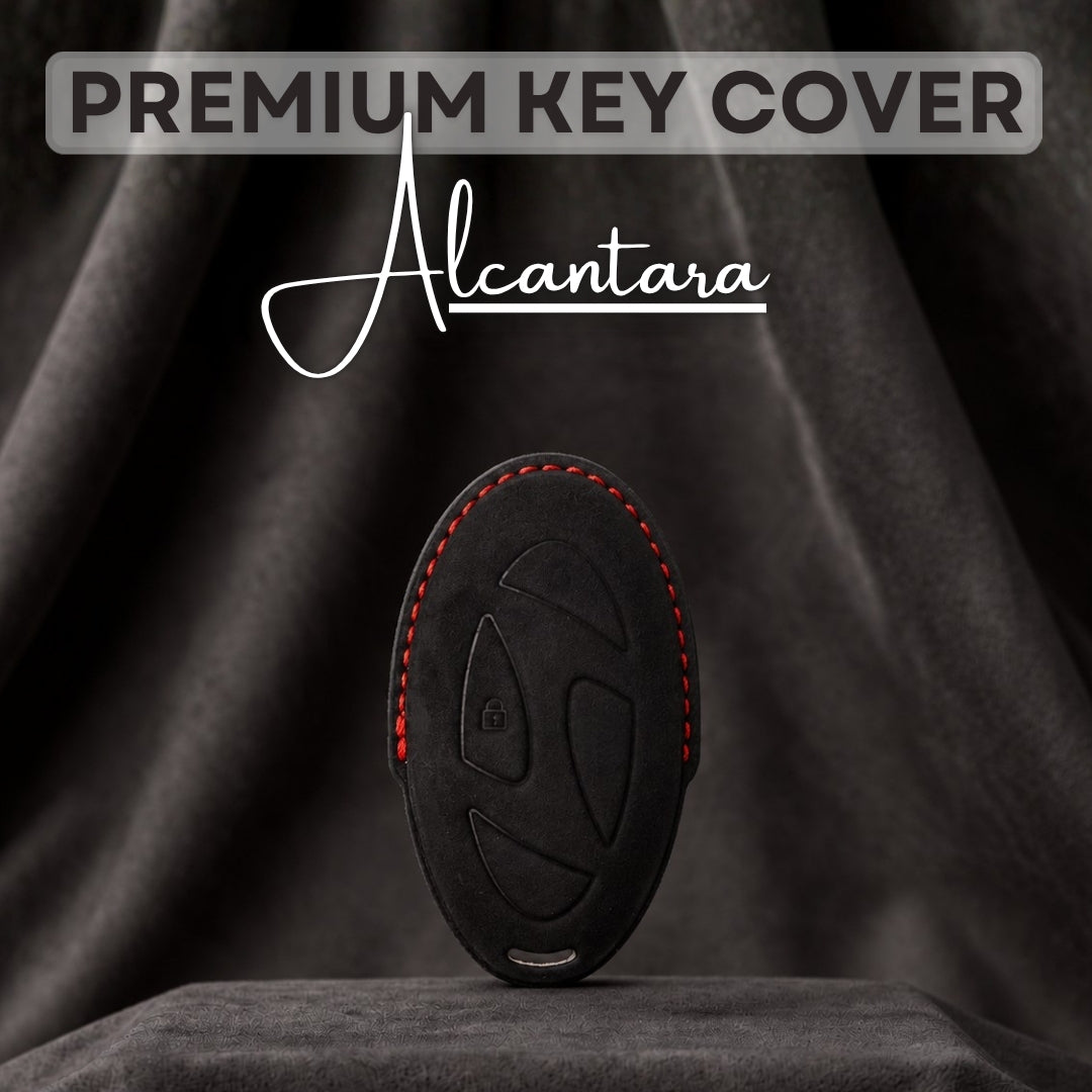 Hyundai Alcantara Crest Car Key Cover with Keychain (Type K10)