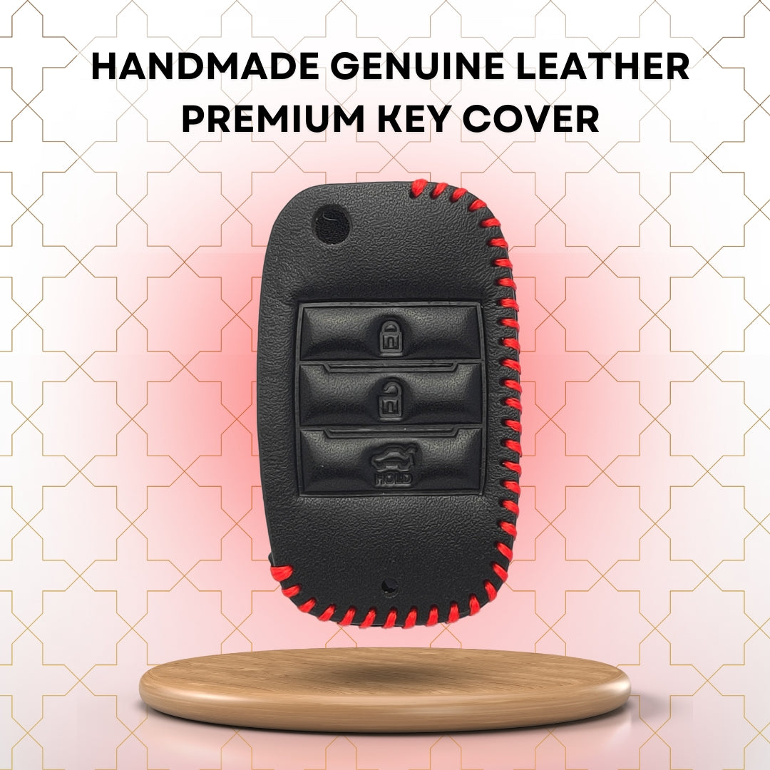 Kia Classic Leather Key Cover with keychain (Type 2)