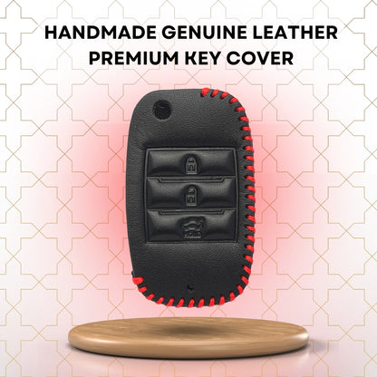 Kia Classic Leather Key Cover with keychain (Type 2)