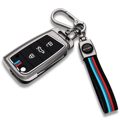 Skoda/ VW Metal Alloy Key Cover with Keychain (Type M2)