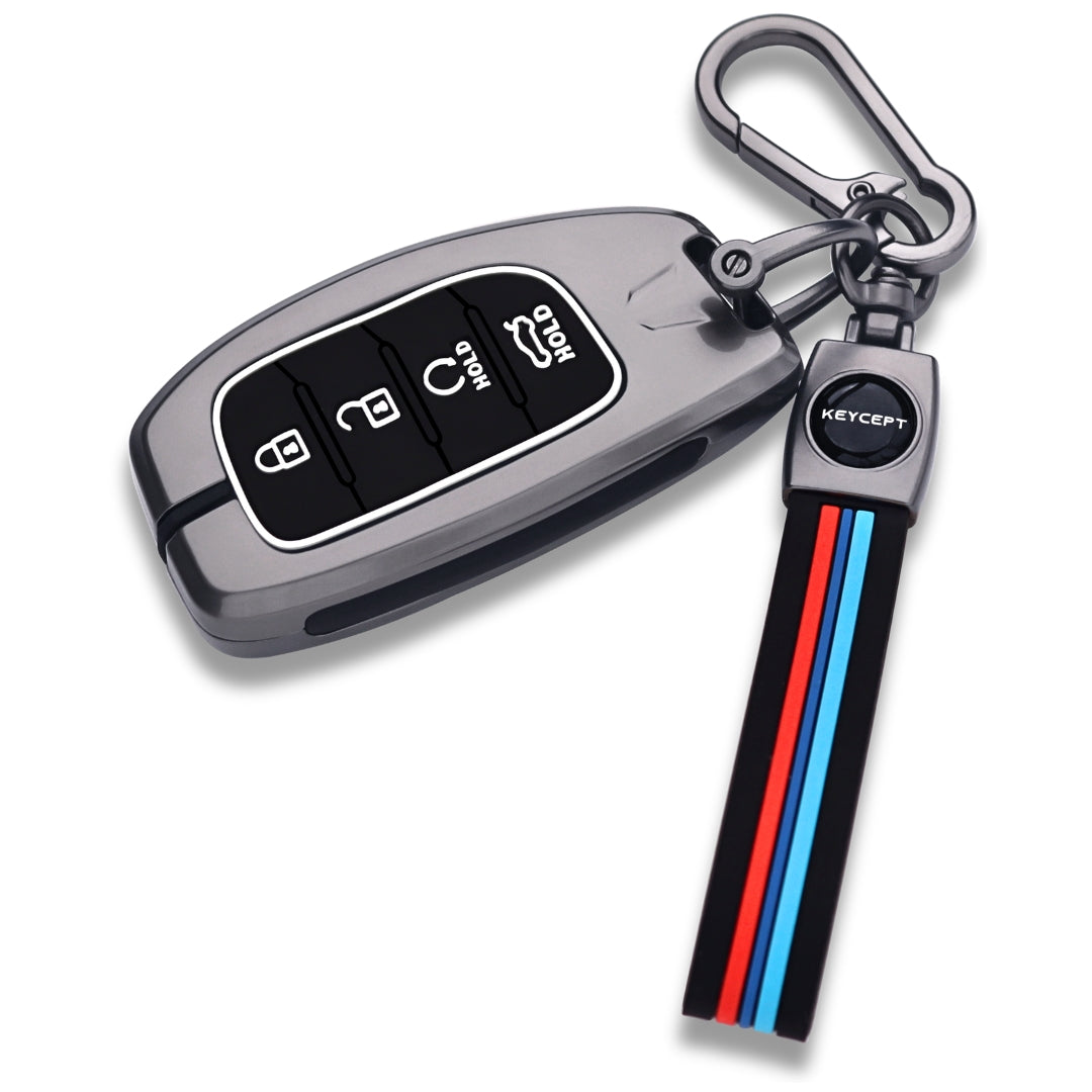 Hyundai Metal Alloy Key Cover with keychain (Type M2)