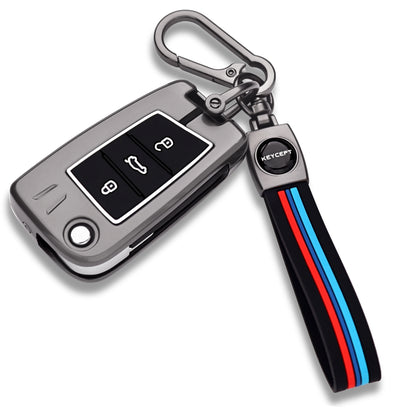 Skoda/ VW Metal Alloy Key Cover with Keychain (Type M2)