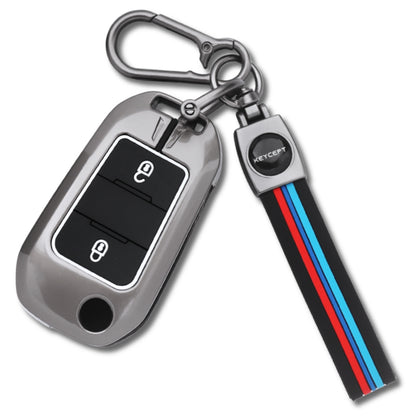 Citroen Metal Silicone Key Cover with Keychain(Type M2)