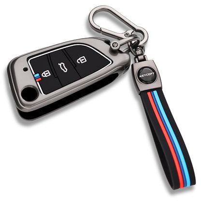 Universal Metal Alloy Key Cover with Keychain (Type M2).