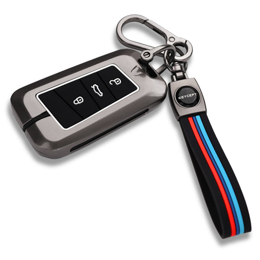 Skoda Metal Alloy Key Cover with Keychain (Type M2)