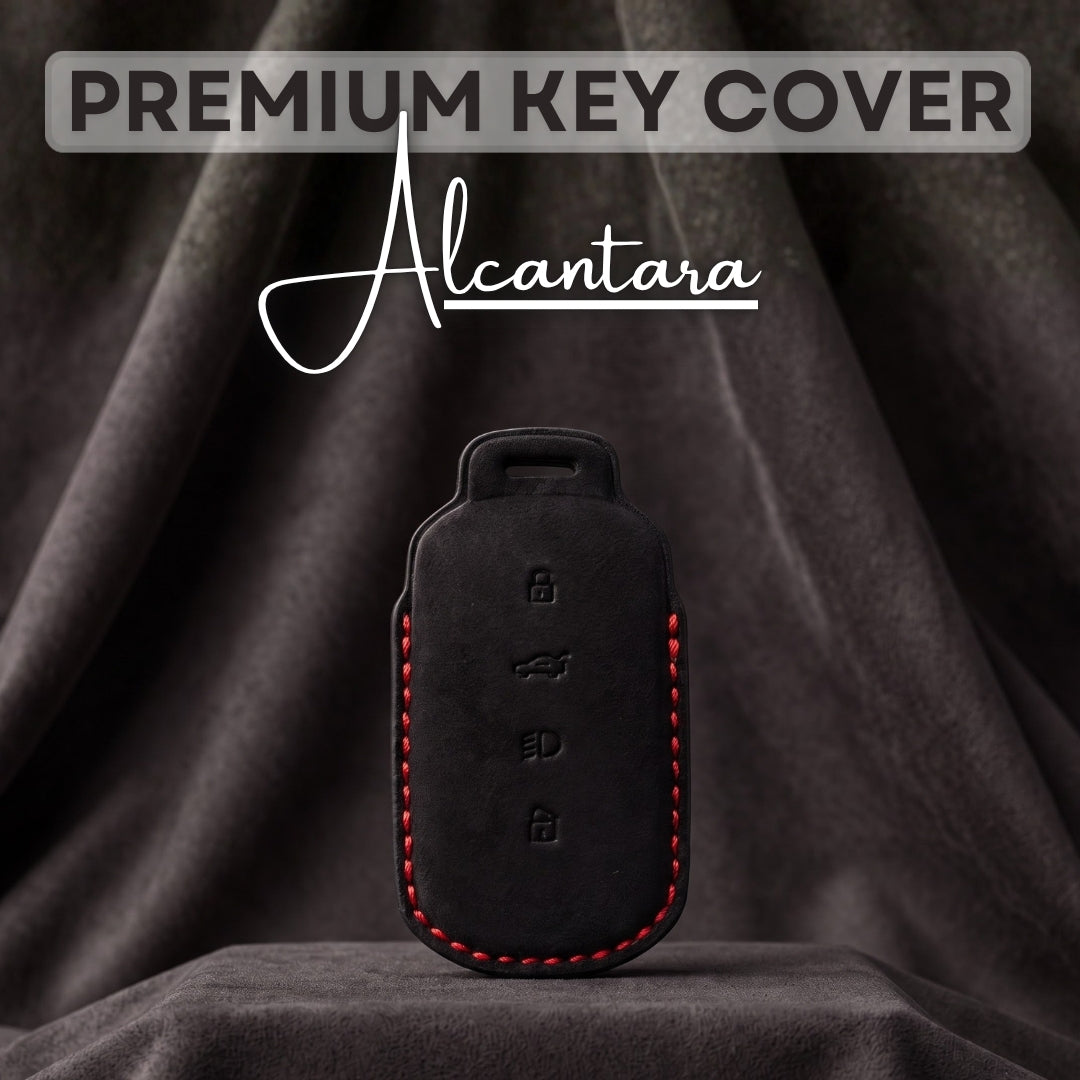 Tata Alcantara Crest Car Key Cover with Keychain (Type K10)