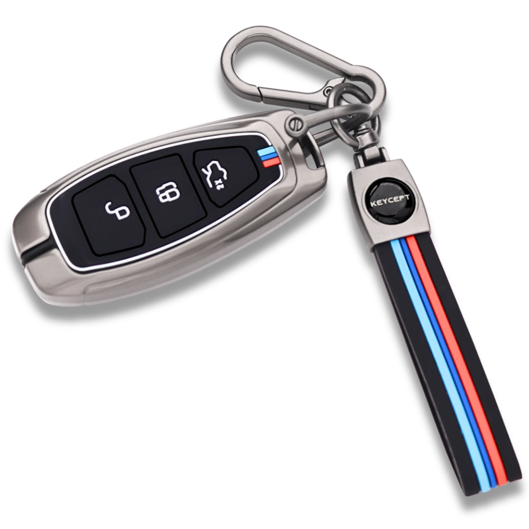 Ford Metal Alloy Key Cover with Keychain (Type M2).