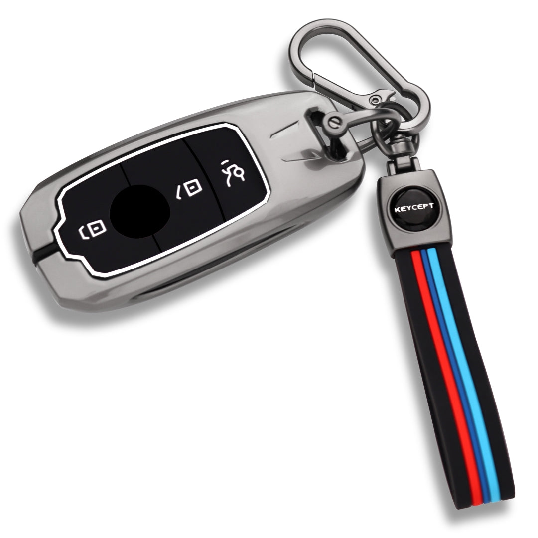 Mercedes Benz Metal Alloy Key Cover with Keychain (Type M2)