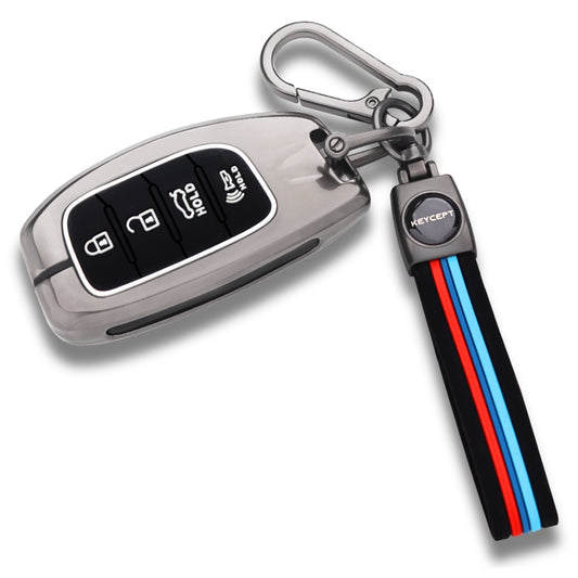 Hyundai Metal Alloy Key Cover with Keychain (Type M2)