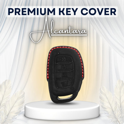 Hyundai Alcantara Crest Car Key Cover with Keychain (Type K10)