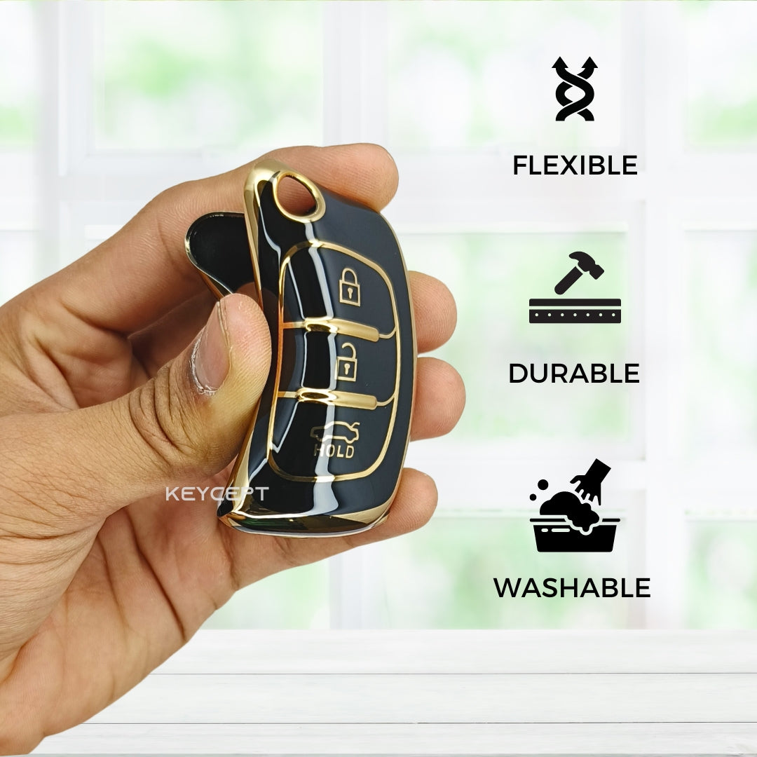 hyundai i20new flip 3b tpu black car key accessories