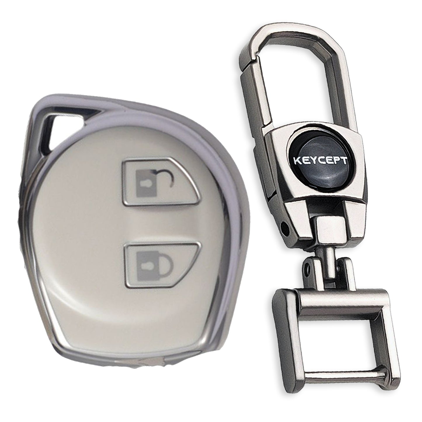 Suzuki Silver Line TPU Key Cover with Keychain