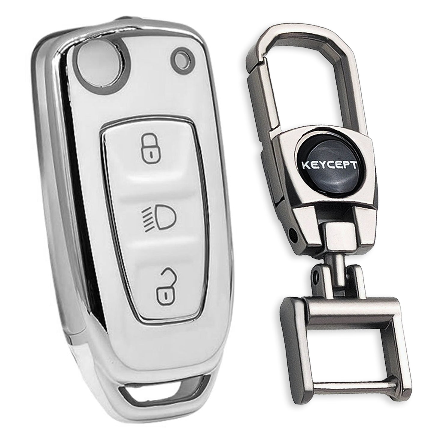 Tata Silver Line TPU Key Cover with Keychain