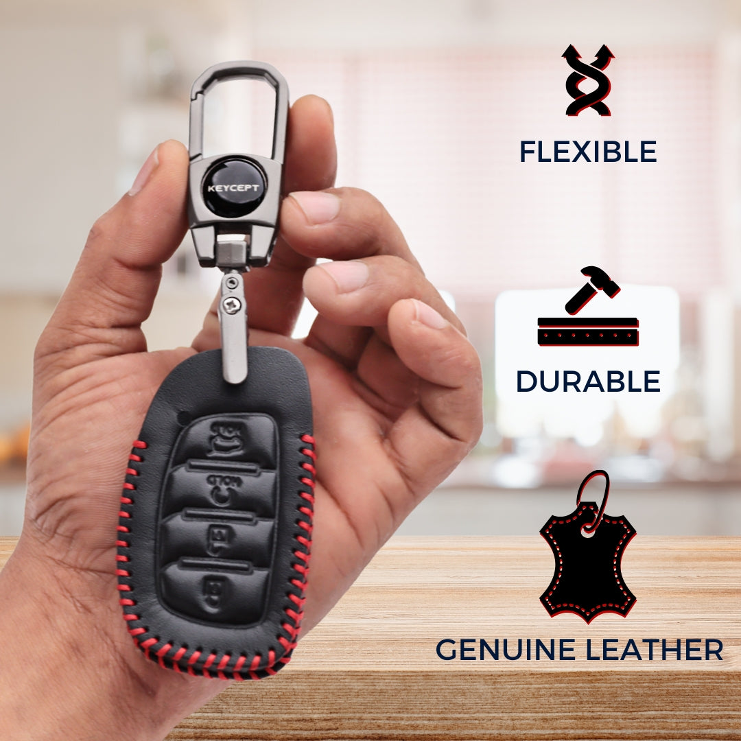 keycept leather key cover alcazar creta tucson 4 button smart shell case