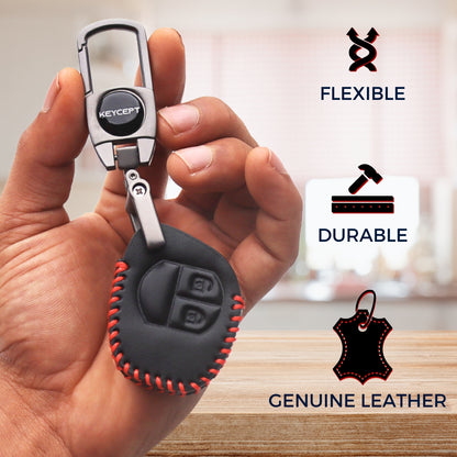 Suzuki Classic Leather Key Cover with Keychain (Type 2)