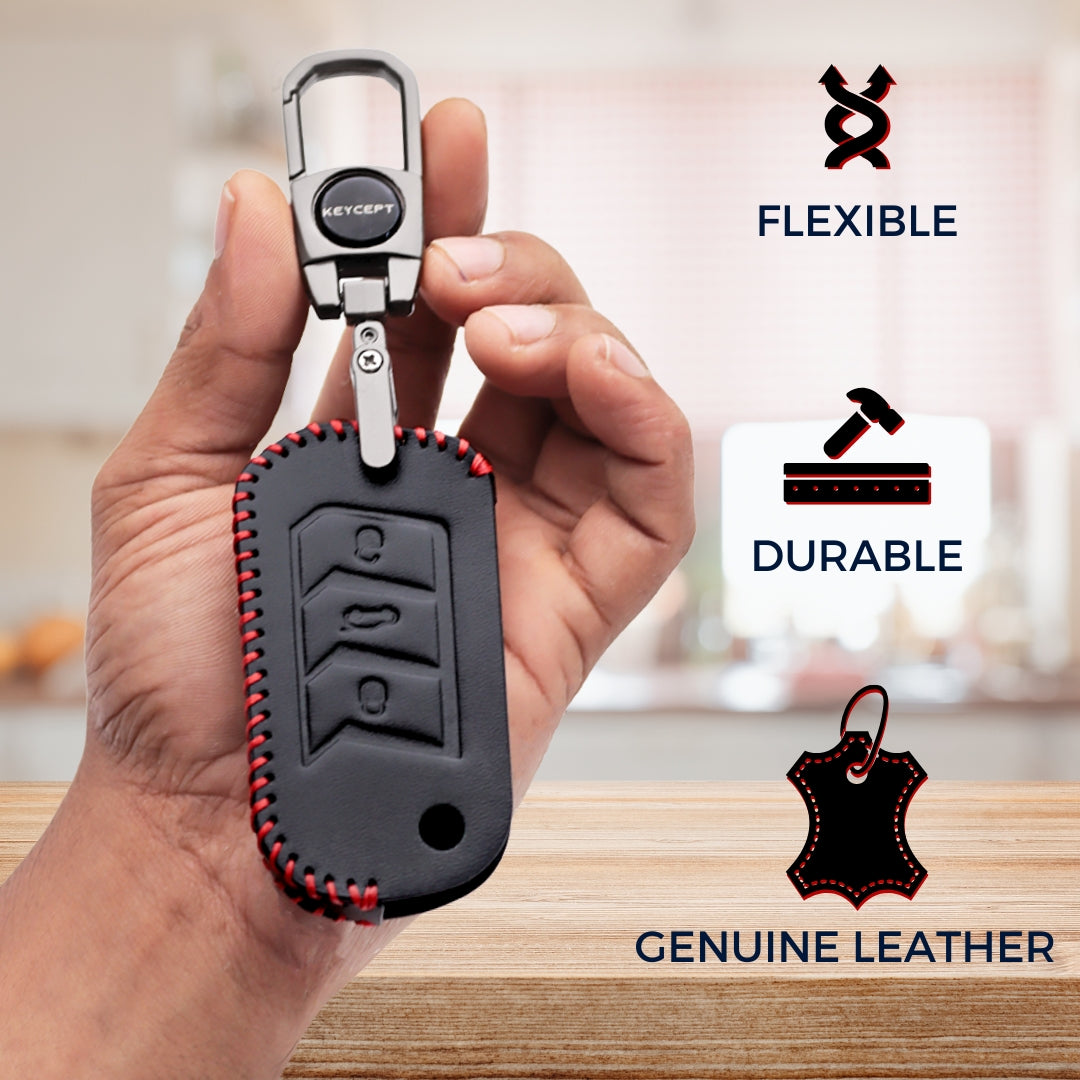 Car Key Cover for Mahindra Scorpio, XUV 300, Marazzo, 3XO, XUV 700, XUV 400 EV, Bolero, Thar, Thar Roxx with Keychain.