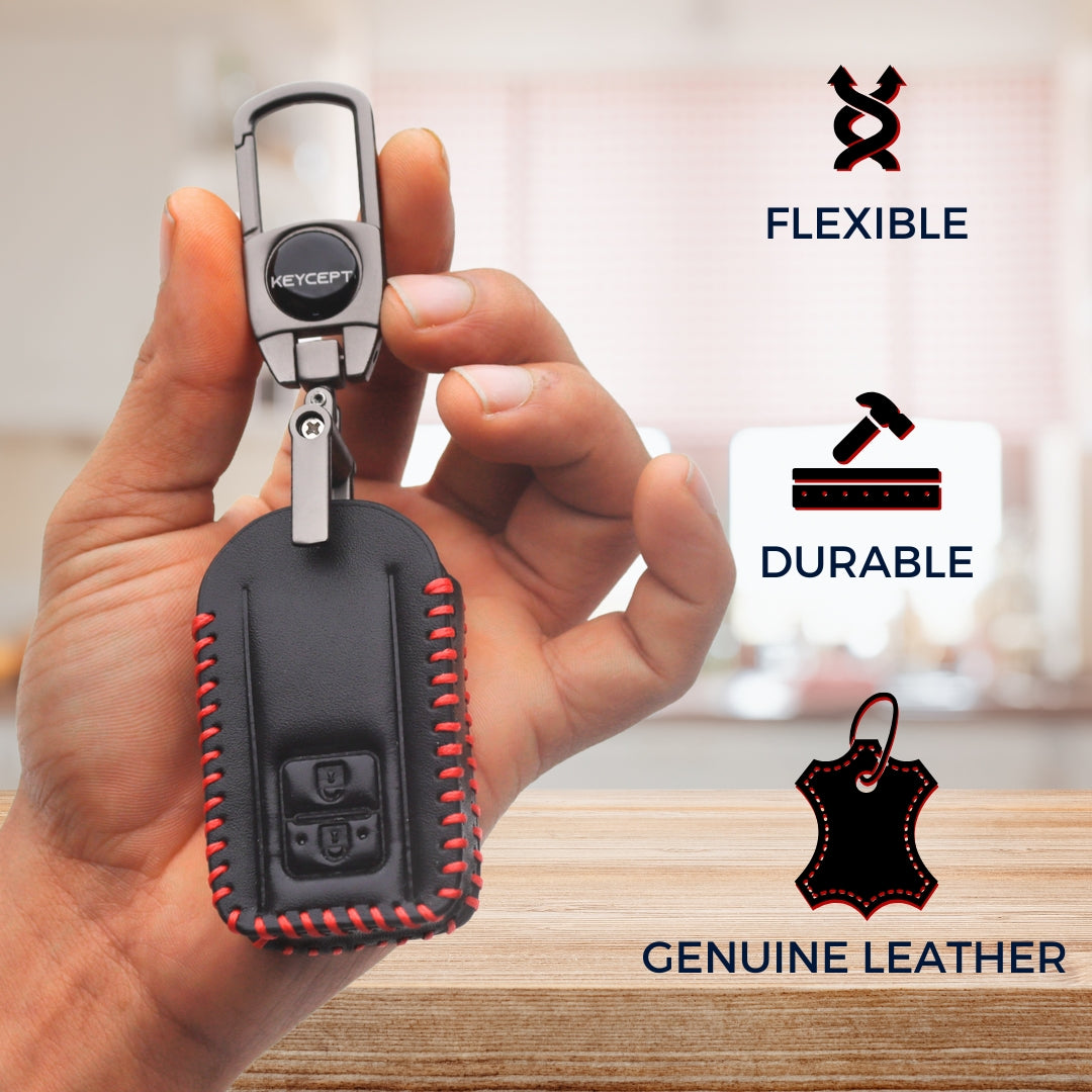 Suzuki Classic Leather Key Cover with Keychain (Type 2)