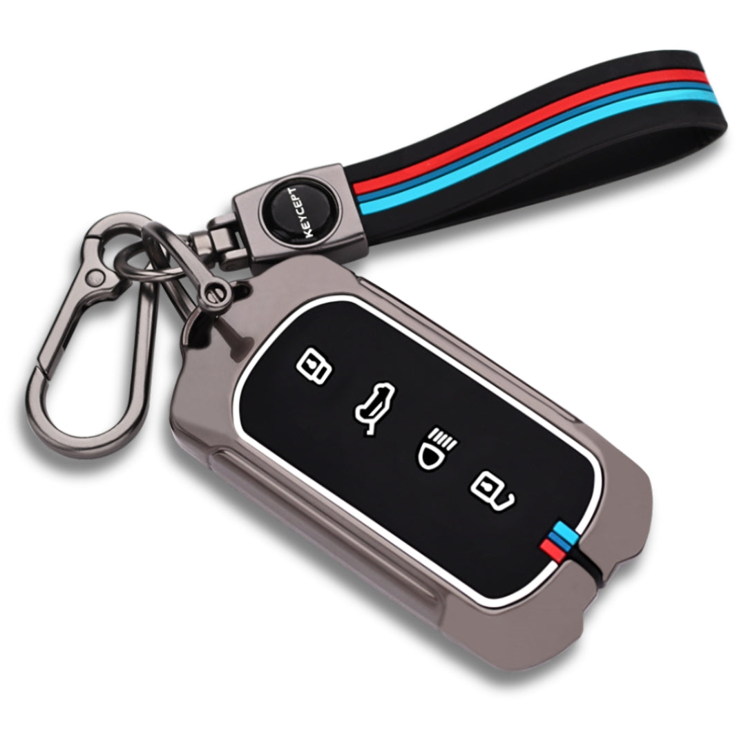 Tata Metal Alloy Key Cover with Keychain.(Type M2)