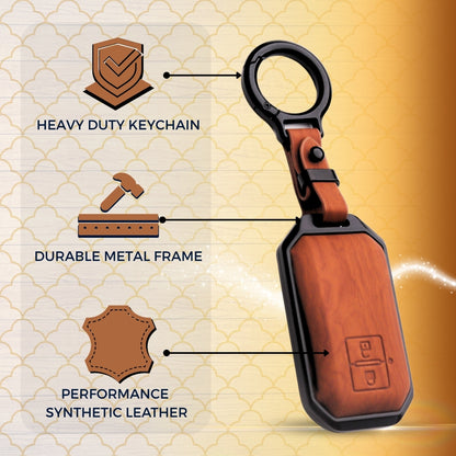 Suzuki Noir Wood Car Key Cover with Keychain (Type M8)