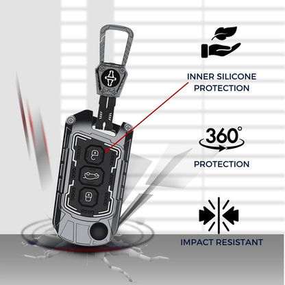Mahindra Metal Armor Key Cover with keychain (Type M4)