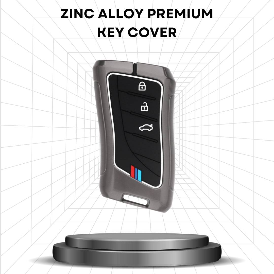 Metal Alloy Key Cover Compatible for Lexus 3 Button Smart Key with Keychain (Type M1)