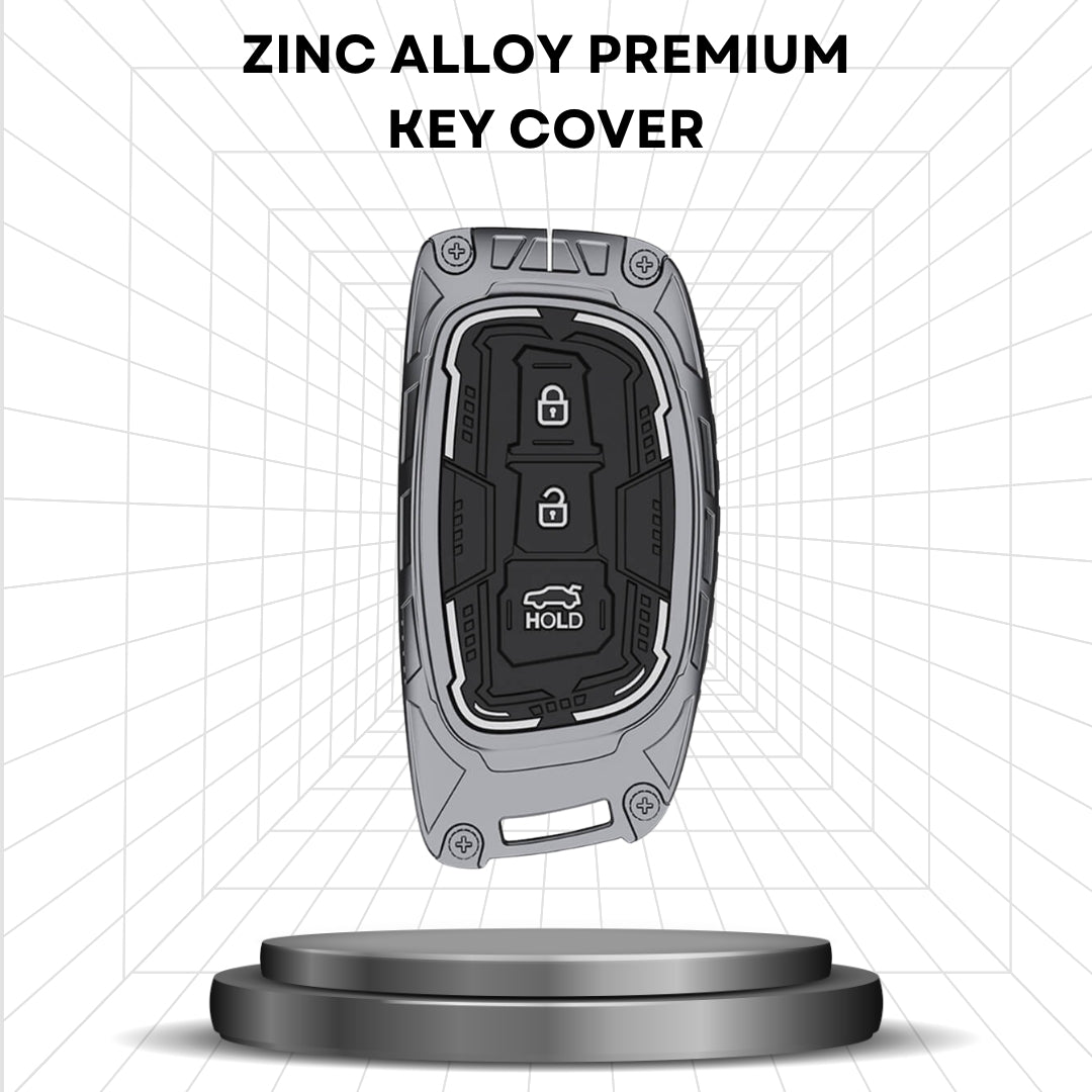 Hyundai Metal Armor Car Key Cover with Keychain(Type M4)
