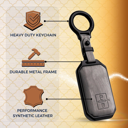 Suzuki Noir Wood Car Key Cover with Keychain (Type M8)