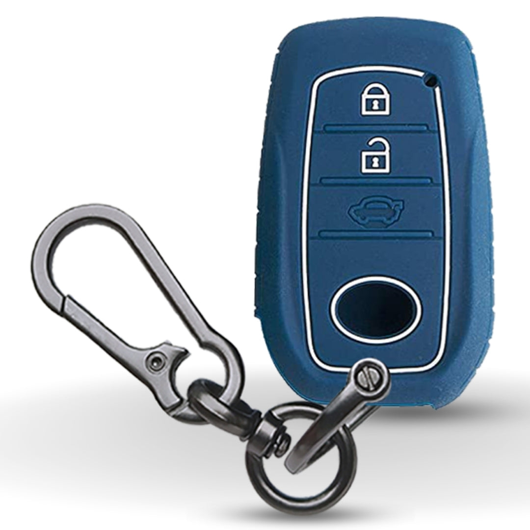 Silicone key cover for Innova Crysta, Fortuner, Fortune, Fortuner Legender 2021 with smart keys with keychain