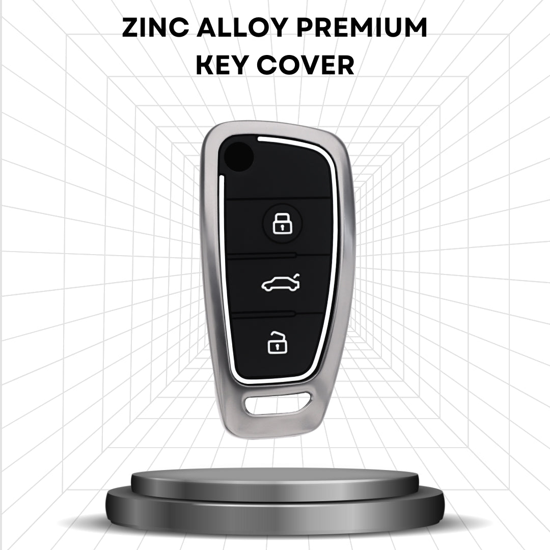 Audi Metal Alloy Key Cover with Keychain (Type M2).