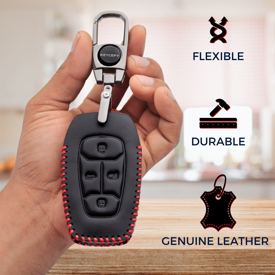 Car Key Cover for Tata Nexon, Harrier, Safari, Altroz, Tigor, EV Electric, EV Max, Punch, Tiago with Keychain