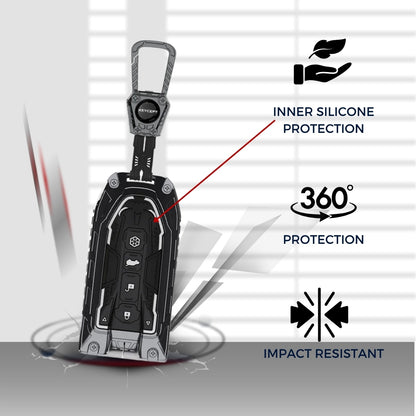 Mahindra Metal Armor Car Key Cover with Keychain (Type M4)