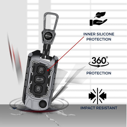 Mahindra Metal Armor Car Key Cover with keychain (Type M4)