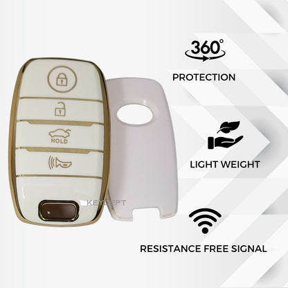 Kia Gold Line TPU Key Cover with Keychain (Type 2)
