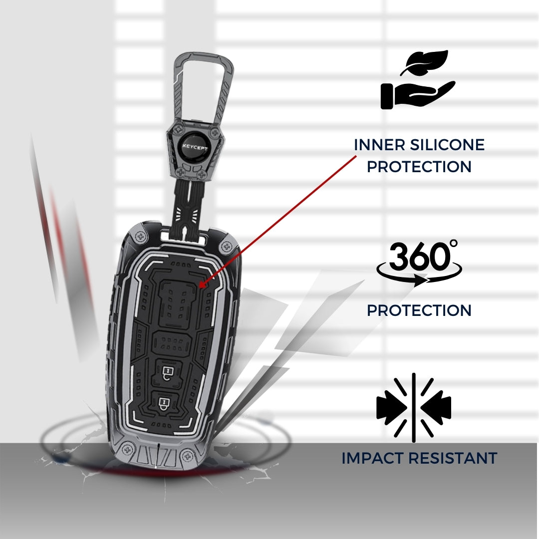 Toyota Metal Armor Car Key Cover with Keychain (Type M4)