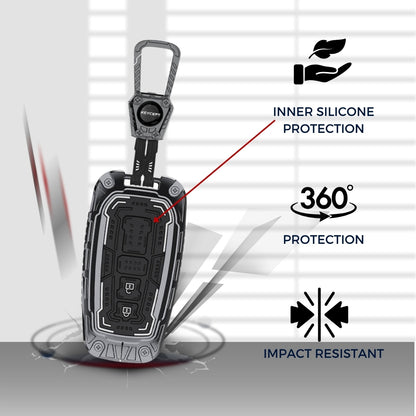 Toyota Metal Armor Car Key Cover with Keychain (Type M4)