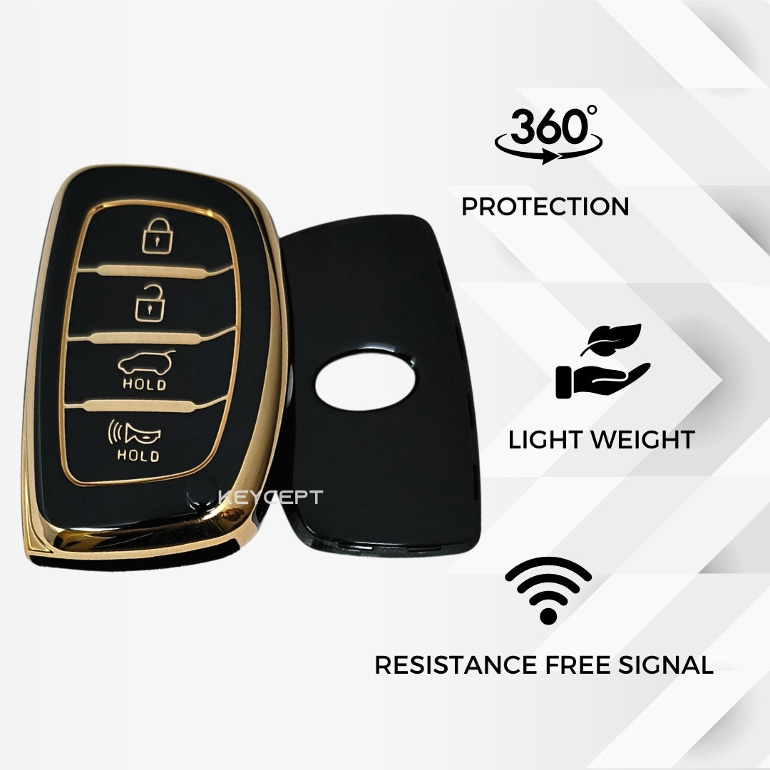 elantra 4 button smart tpu black car key accessories