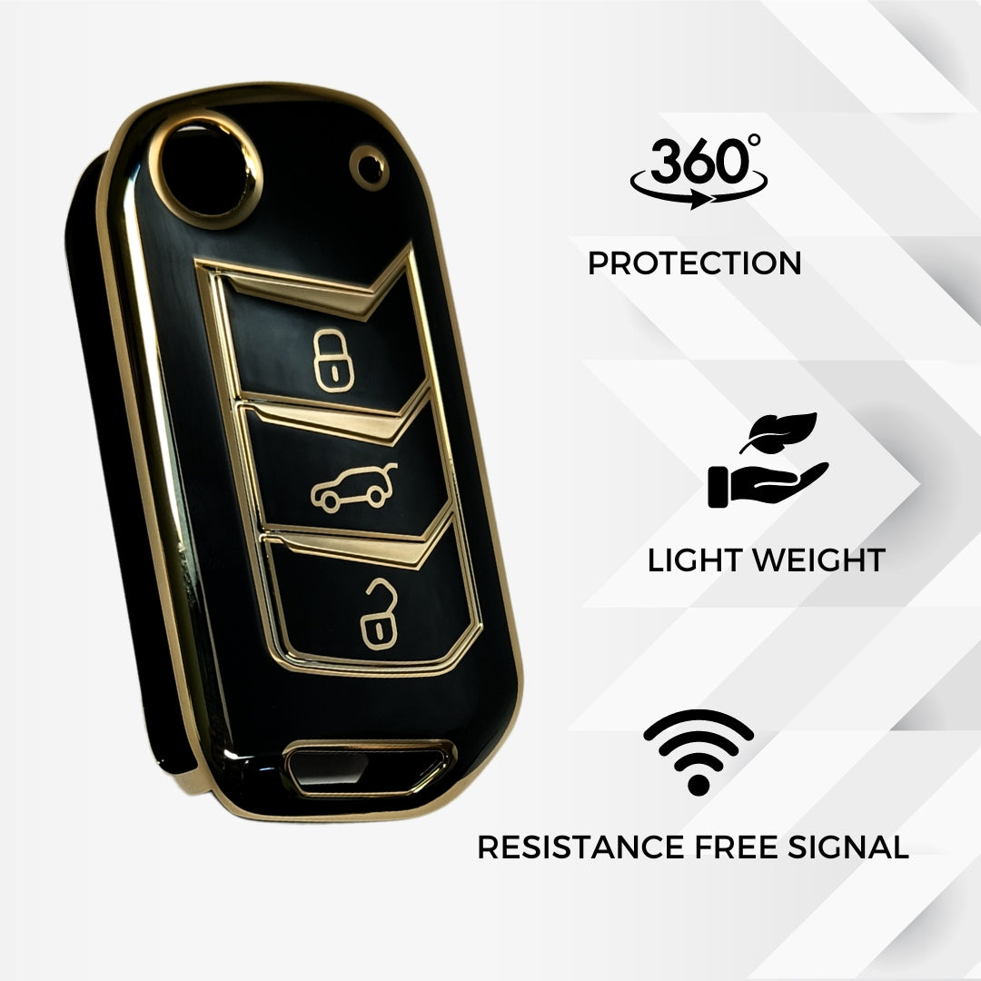 Cover Telecomando Chiave Auto In Plastica Per Mahindra XUV 300 - Guscio 3 Pulsanti