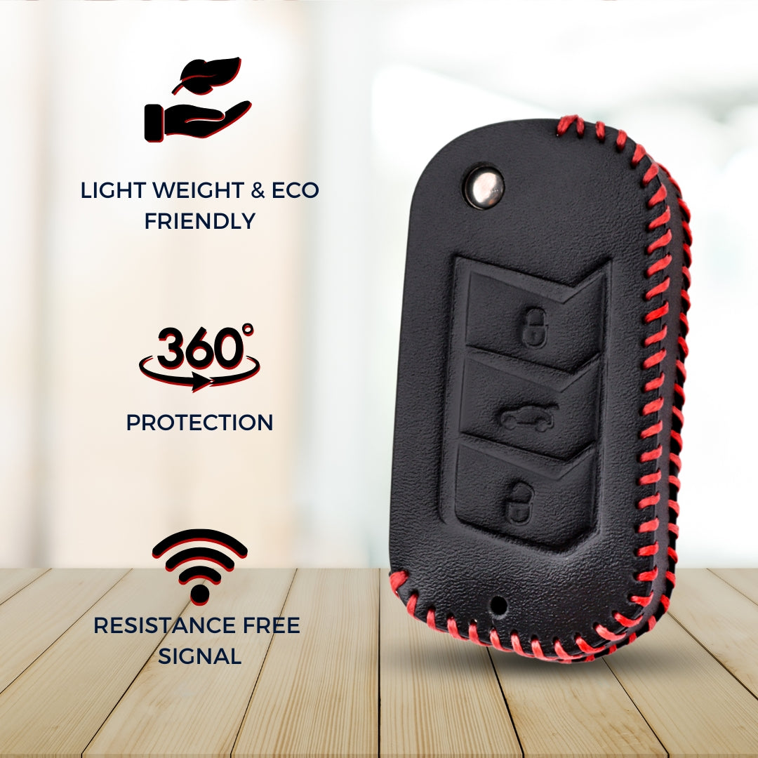 Mahindra Classic Leather Key Cover with Keychain K9