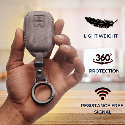 Suzuki Alcantara Crest Car Key Cover with Keychain (Type K10)