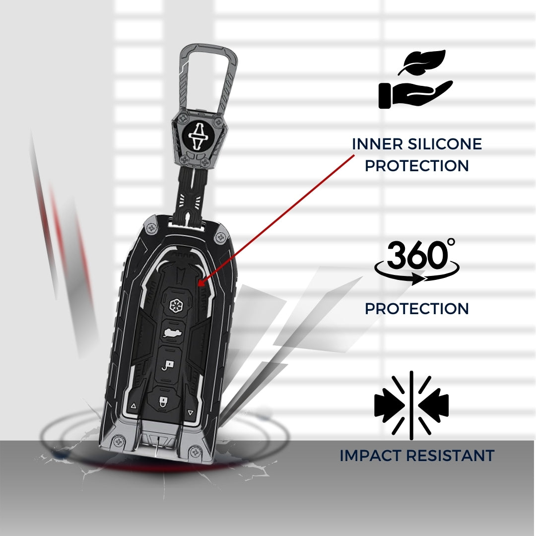 Mahindra Metal Armor key cover with Keychain  (Type M4)