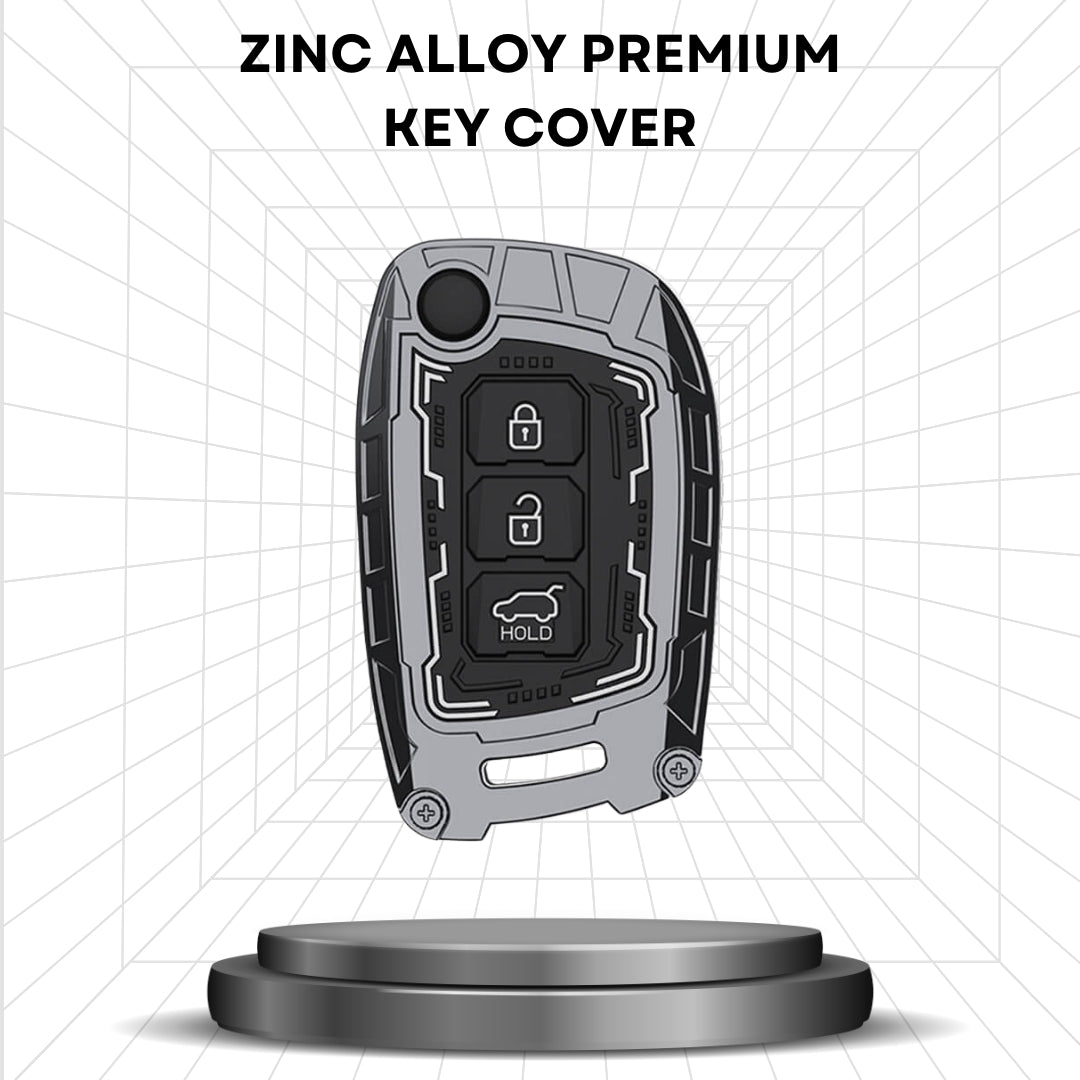 Hyundai Metal Armor Car Key Cover for with Keychain (Type M4)