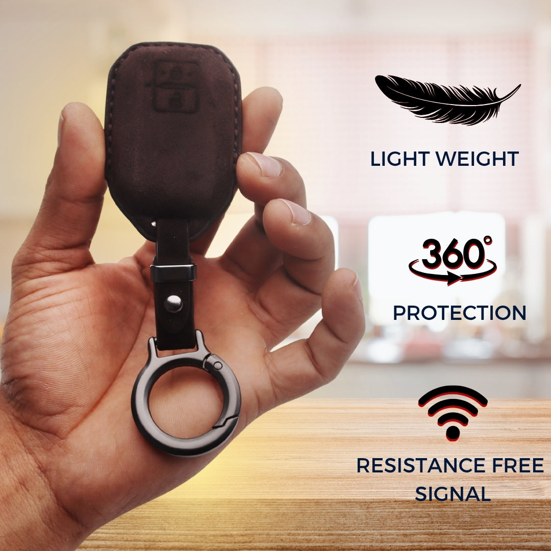 Suzuki Alcantara Crest Car Key Cover with Keychain (Type K10)