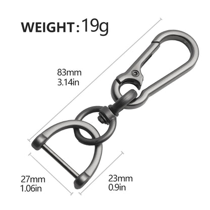 Silver keychain Stainless buckle key holder & keyring organizer. (Type 1, Pack of 2)