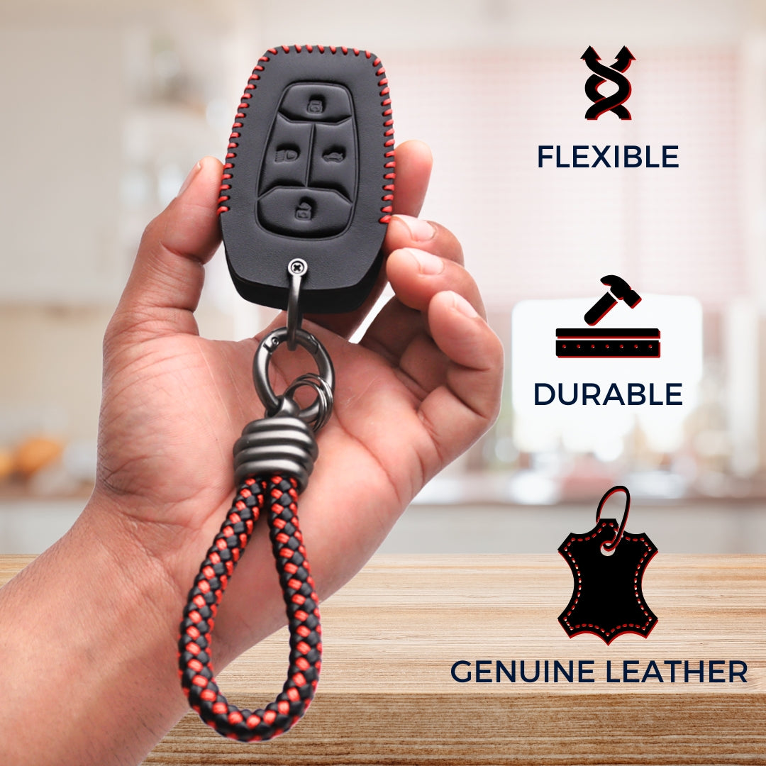 Tata Classic Leather Key Cover with Keychain K9