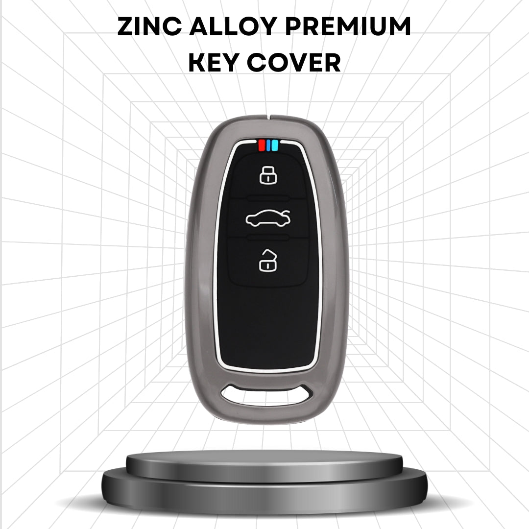 Audi Metal Alloy Key Cover with Keychain (Type M1)