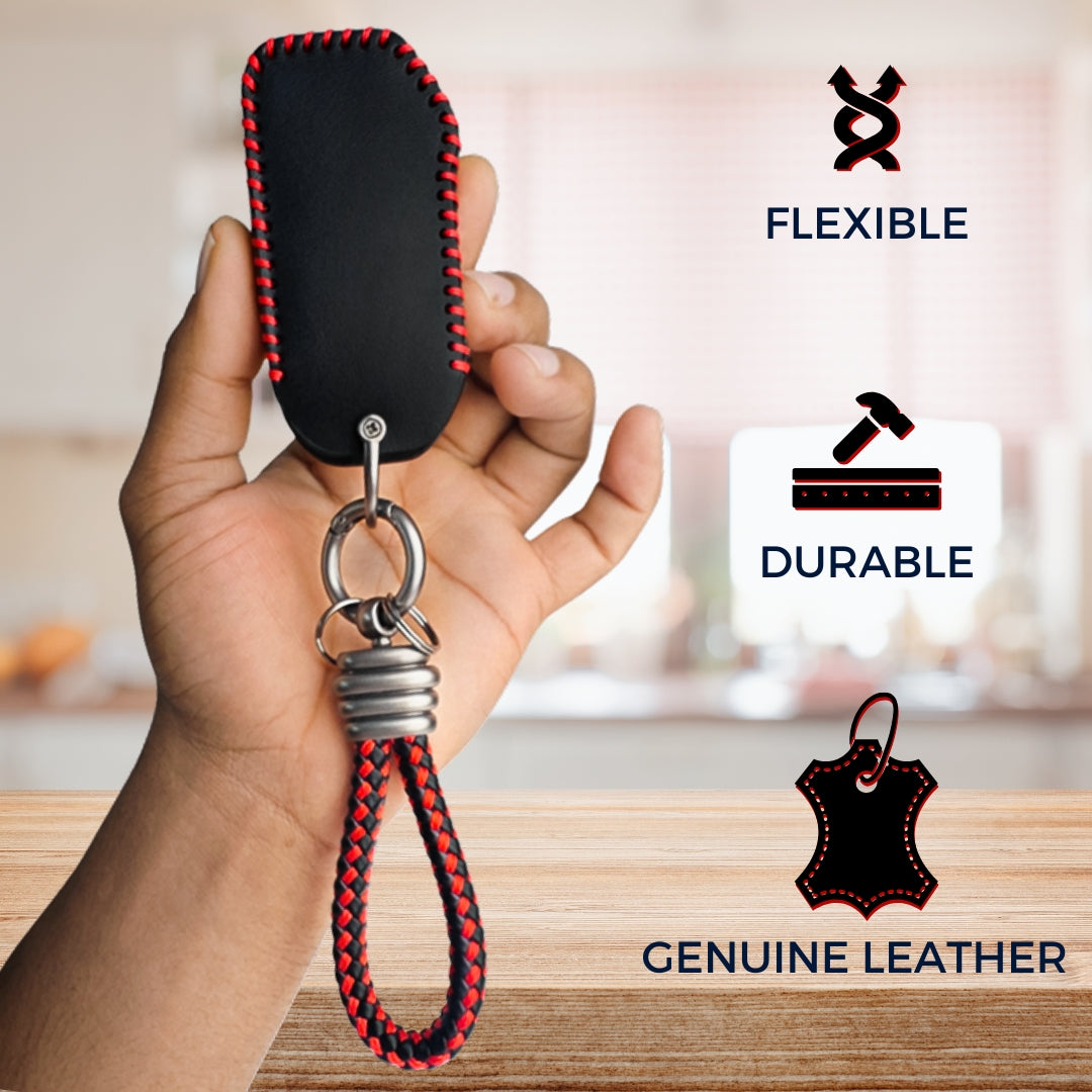 Kia Classic Leather Key Cover with Keychain K3